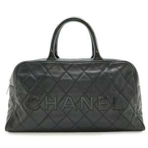 CHANEL Matelasse Handbag in Caviar Leather and Patent Leather, Black, A15685